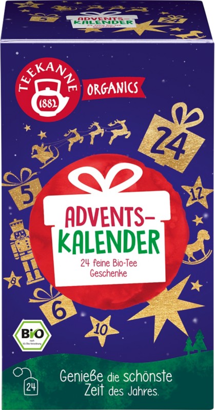 TEEKANNE Organics Tee Adventskalender Set mit 24 Sorten