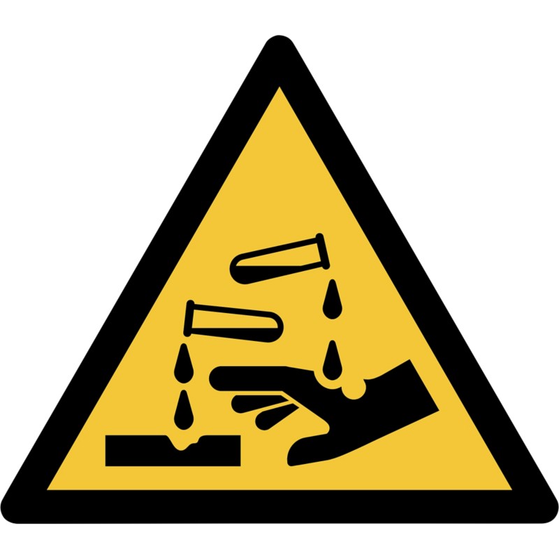 Djois Warnschild Warnung vor ätzenden Stoffen Klebstoff, einschraubbar PP (Polypropylen) 15 (B) x 0,14 (H) cm 3 Stück