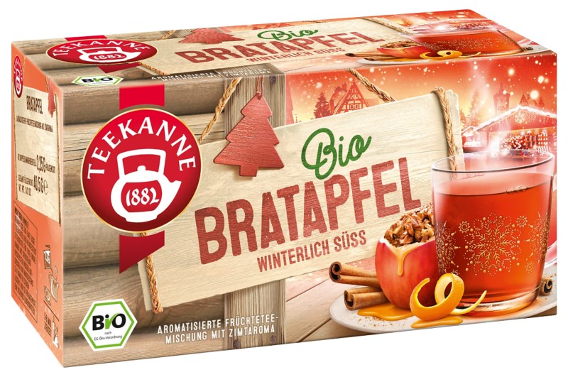 TEEKANNE Früchtetee Bio Bratapfel Fruchtig, Süß 18 Beutel à 2,25 g