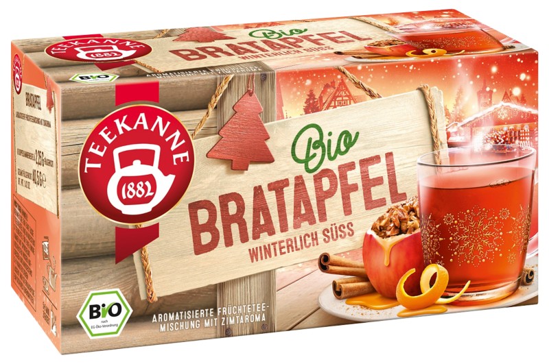 TEEKANNE Früchtetee Bio Bratapfel Fruchtig, Süß 18 Beutel à 2,25 g