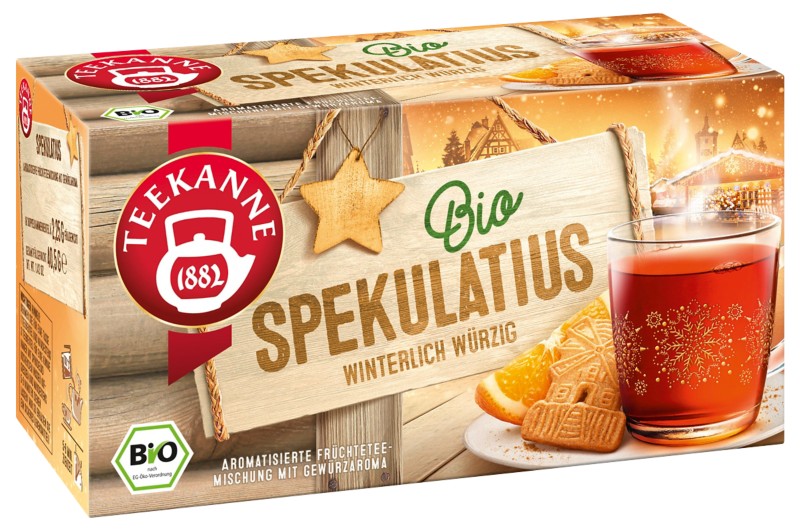 TEEKANNE Früchtetee Bio Spekulatius Fruchtig, Süß 18 Beutel à 2,25 g