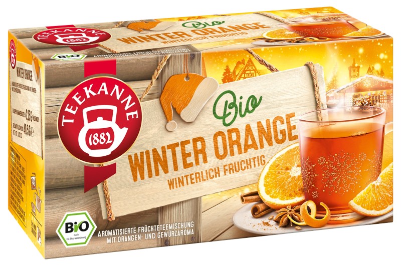 TEEKANNE Früchtetee Bio Winter Orange Fruchtig, Süß 18 Beutel à 2,25 g