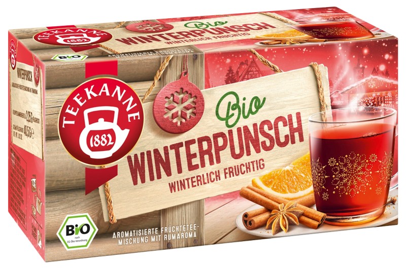 TEEKANNE Früchtetee Bio Winterpunsch Fruchtig, Süß 18 Beutel à 2,25 g