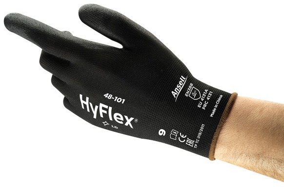 Ansell HyFlex Mechanical Protection Handschuhe PU (Polyurethan) Größe 6 Schwarz 12 Paar