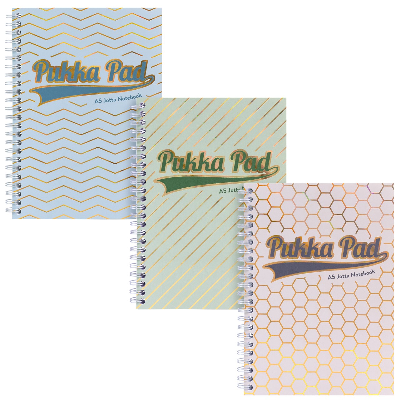 Pukka Pad Haze Jotta Notebook A5 Ruled Twin Wire Side Bound Card Soft Cover Assorted Perforated 200 Pages Pack Of 3
