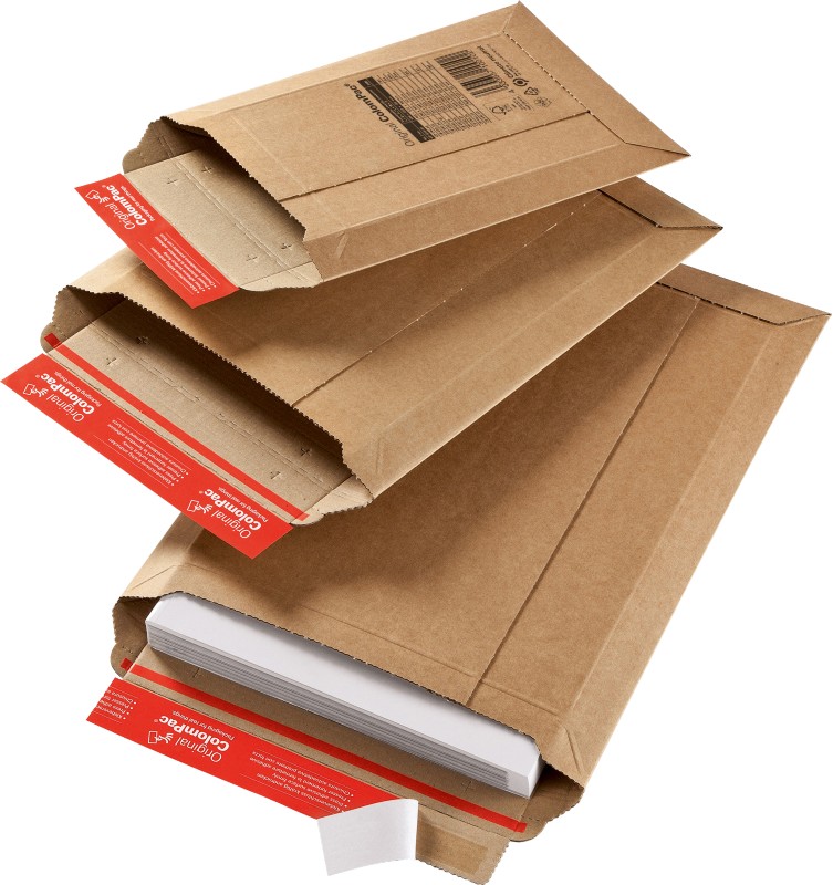 Thumbnail - ColomPac Versandtaschen Wellpappe 360 (B) x 250 (T) x 50 (H) mm Braun 20 Stück