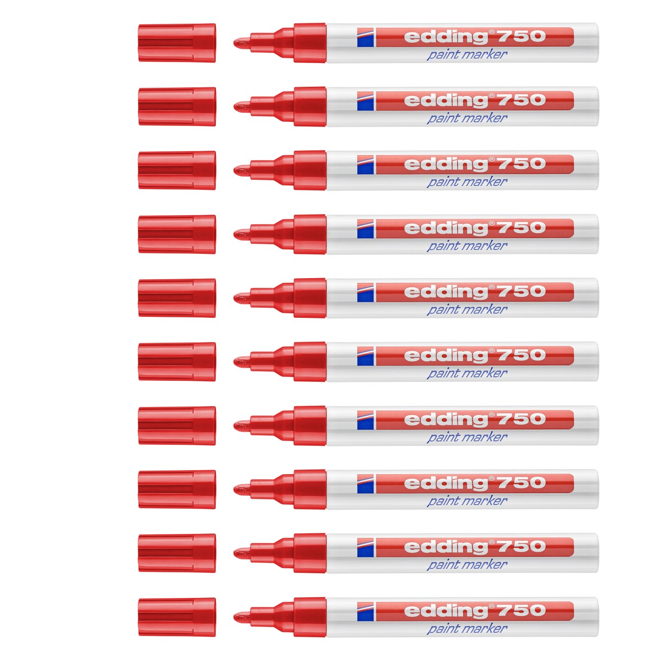 Edding 750 Paint Marker Red Bullet 4 Mm 10 Pieces