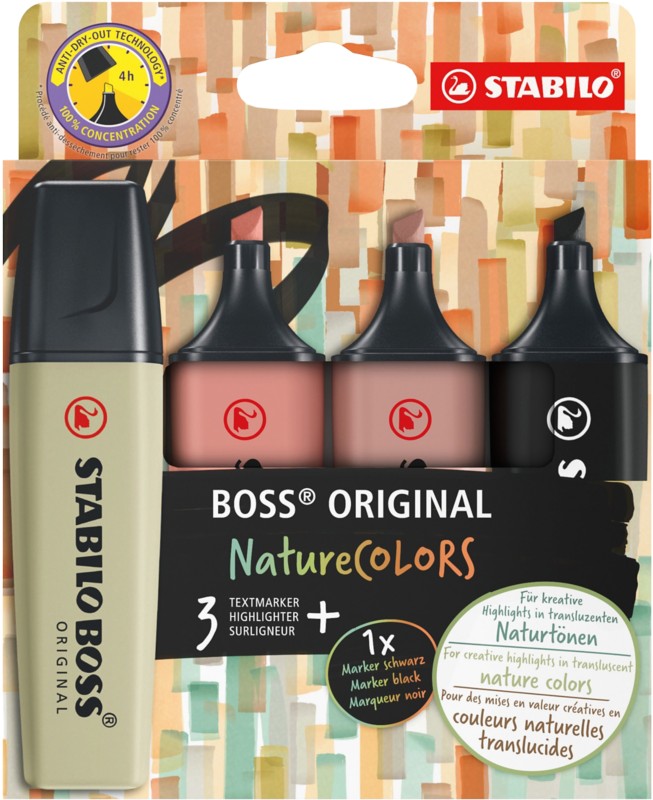 Thumbnail - STABILO Farbig sortiert Breit Keilspitze - 5 mm 4 Stück