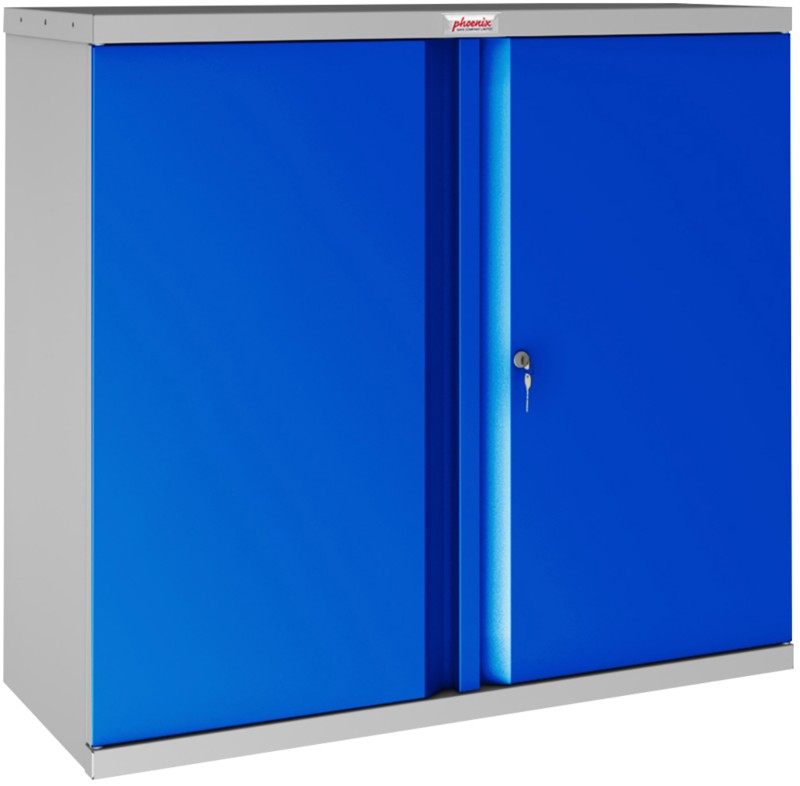 Thumbnail - Phoenix SC Schrank Stahl 1 Fachboden abschließbar 1.000 x 500 x 1.000 mm Blau, Grau