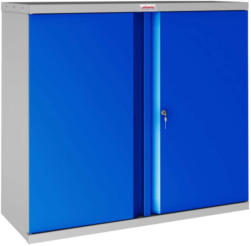 Phoenix SC Schrank Stahl 1 Fachboden abschließbar 1.000 x 500 x 1.000 mm Blau, Grau