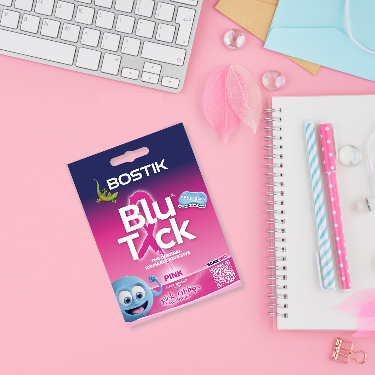 Bostik Blu Tack Original Pink Adhesive Putty 4 x 60g Handy Packs Reusable - Image 10