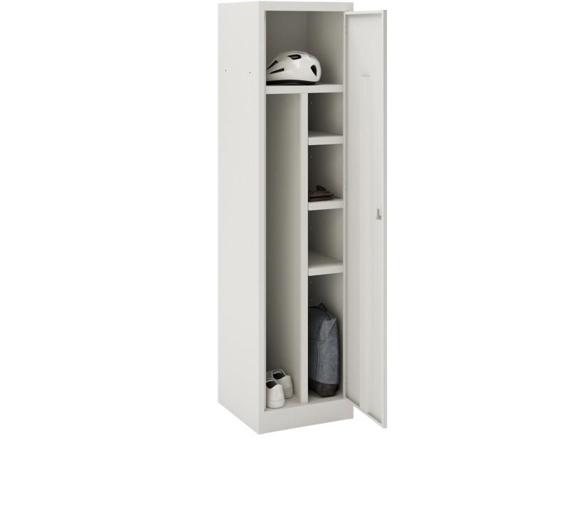 Bisley Garderobenschrank Primary Locker Stahlschrank 1 Tür Zylinderschloss 450 x 450 x 1.800 mm Hellgrau