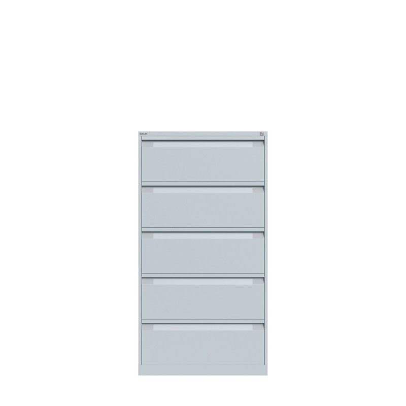 Bisley Metall-Hängeregistraturschrank 5 Schubladen 800 x 622 x 1.511 mm Hellgrau
