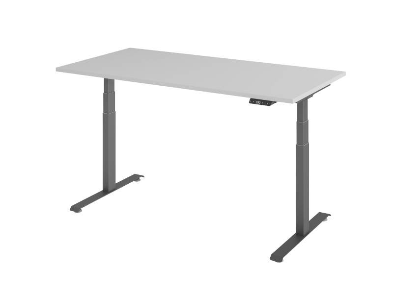 Hammerbacher Rechteckig Sitz-Stehschreibtisch 1.800 x 800 mm Metall, Holz 1.800 x 800 mm Braun