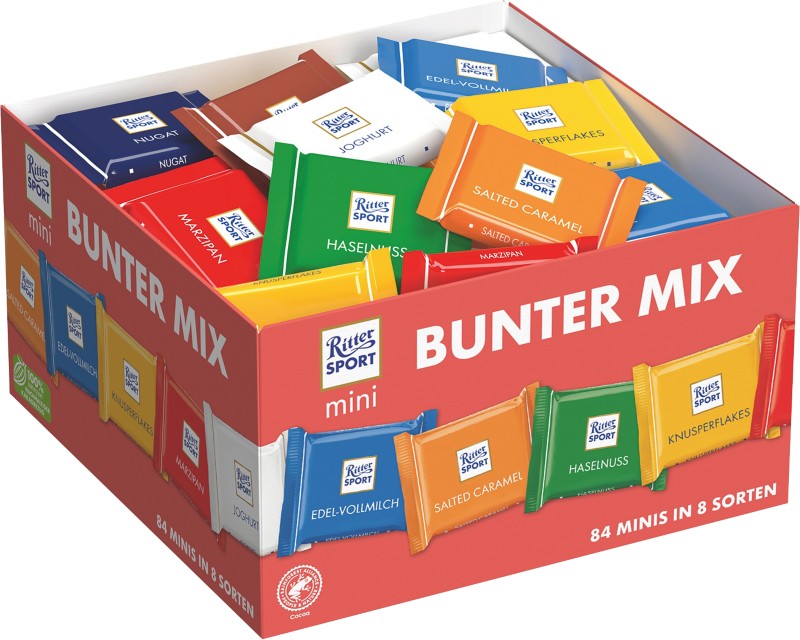 RITTER SPORT Mini Mix Haselnuss Schokolade 84 Stück à 16 g