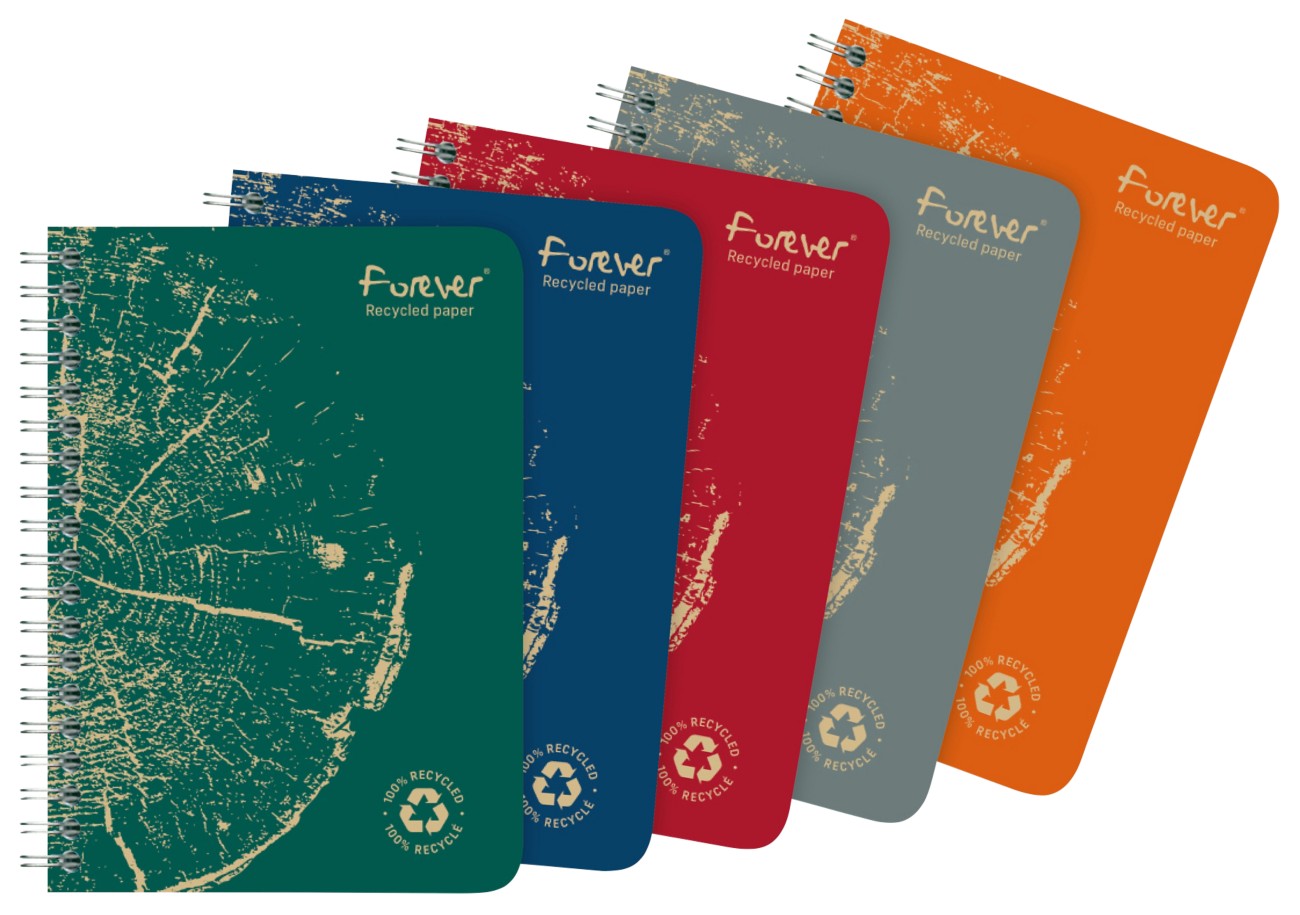 Clairefontaine Forever A6 Ruled Twin Wire Side Bound Soft Cover Assorted Perforated 120 Pages