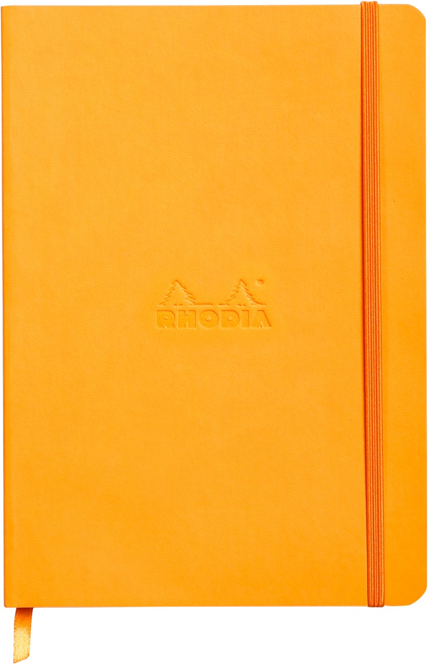 Rhodia Notebook A5 Ruled Casebound Side Bound Soft Cover Orange Not Perforated 160 Pages