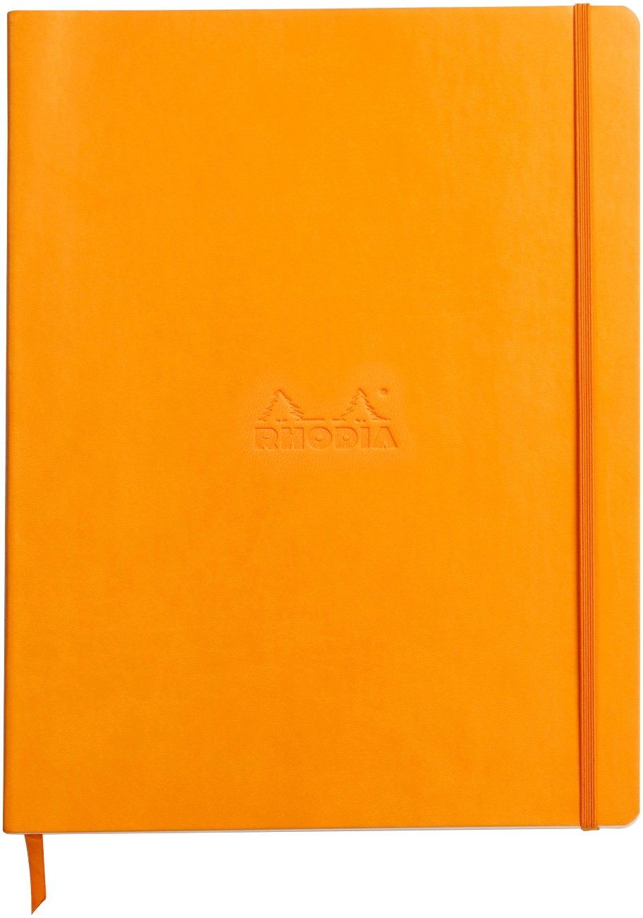 Rhodia Notebook A4+ Ruled Casebound Side Bound Soft Cover Orange Not Perforated 160 Pages