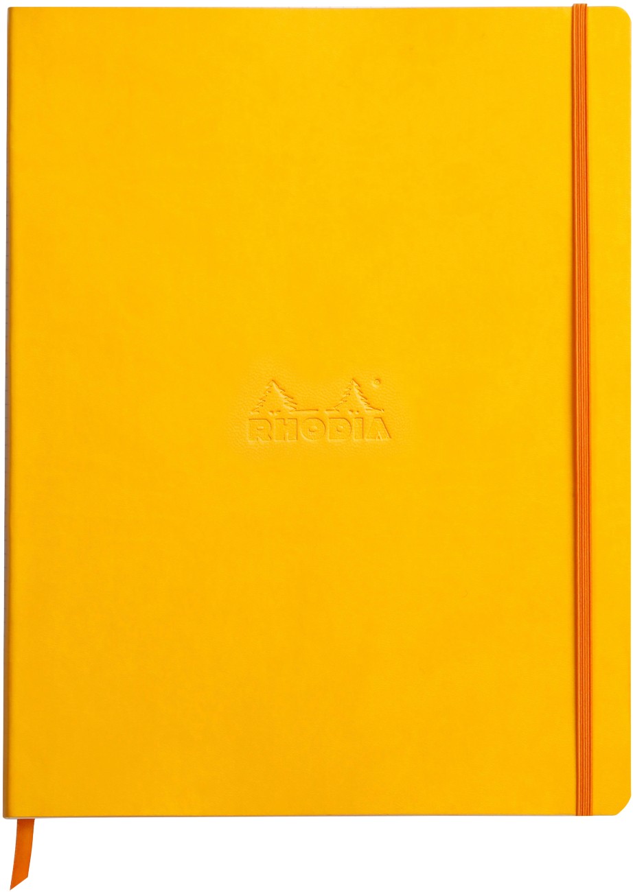 RHODIA 117716C - Jonquille Soft Notebook - A4+ - Lined - 160 Detachable Pages - 90g Ivory Clairefontaine Paper - Bookmark, Elastic Closure - Faux Leather Cover - Rhodiarama Collection - Image 3