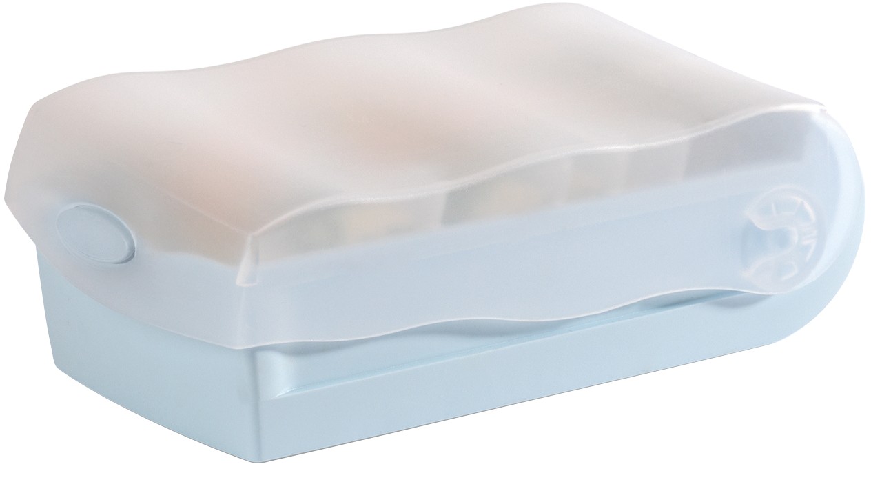 HAN Croco Karteikasten DIN A8 PP (Polypropylen) Pastellblau Set 1 Box + 100 Karten