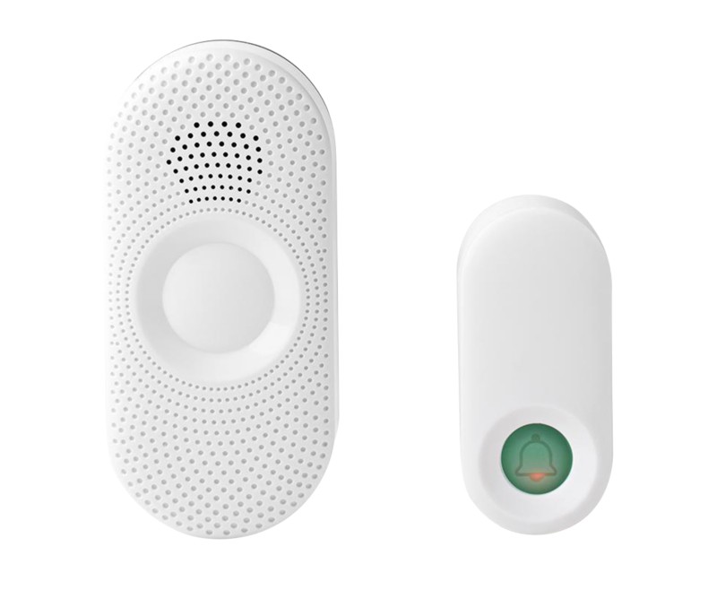Nedis Kabellos WiFi Klingelerweiterung Steckdose IP44 DOORB230CWT Grau, Weiß