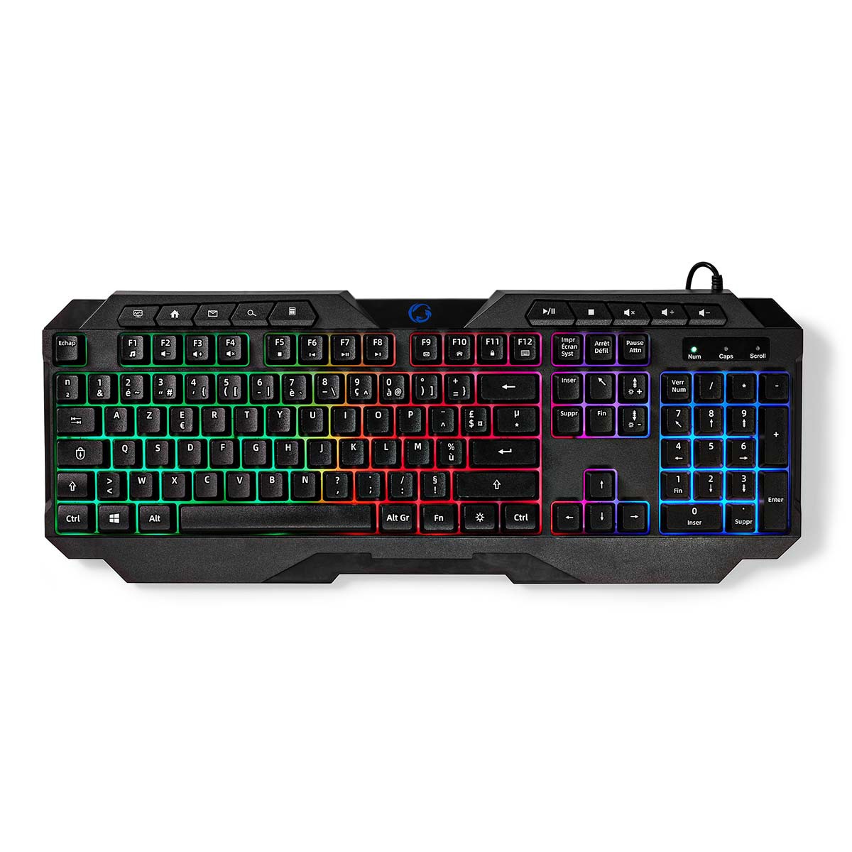 Thumbnail - Nedis Gaming-Tastatur, kabelgebunden, AZERTY (FR) Schwarz GKBD110BKFR