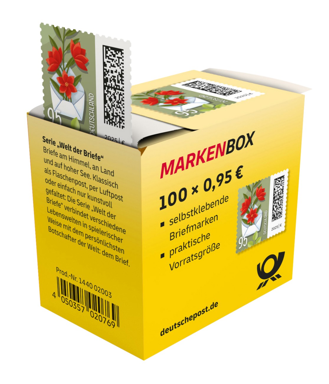 Deutsche Post Blumenbrief Briefmarken 0,95 € Selbstklebend 100 Stück 1284370