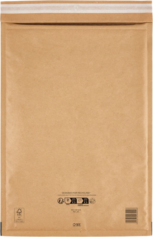 Mail Lite Luftpolster-Versandtaschen J/6 Gold Ohne Fenster Abziehstreifen 100 Stück