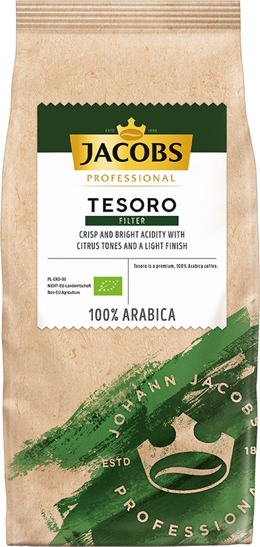 Jacobs Tesoro Bio Gemahlener Kaffee Beutel Leicht 1 kg