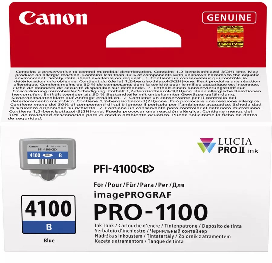 Canon Pfi-4100B Original Ink Cartridge Blue