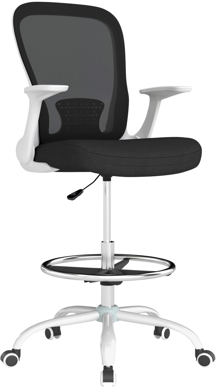 Homcom Draughtsman Chair Basic Tilt Black, White 120 Kg 921-824V70bk 620 X 590 X 1,190 Mm