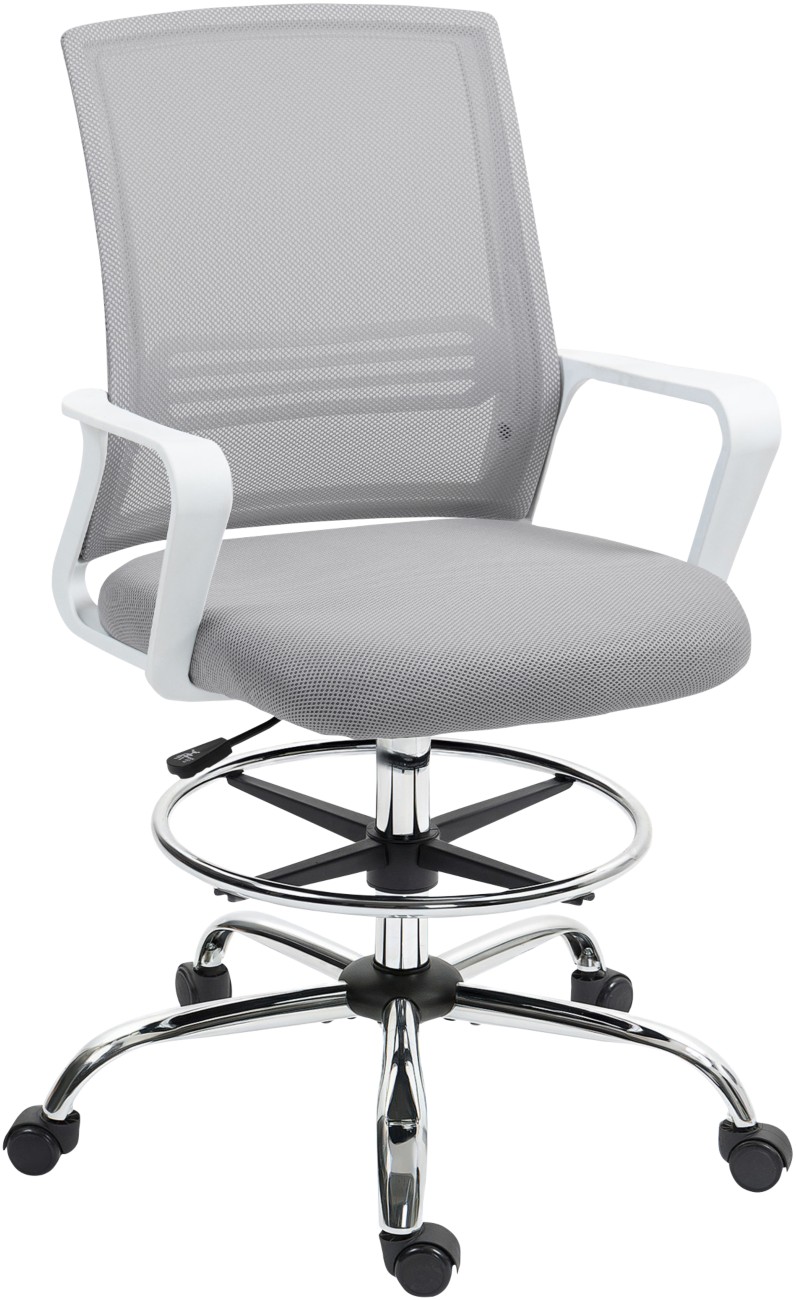 Homcom Draughtsman Chair Basic Tilt Grey 120 Kg 921-825V70gy 580 X 580 X 1,230 Mm