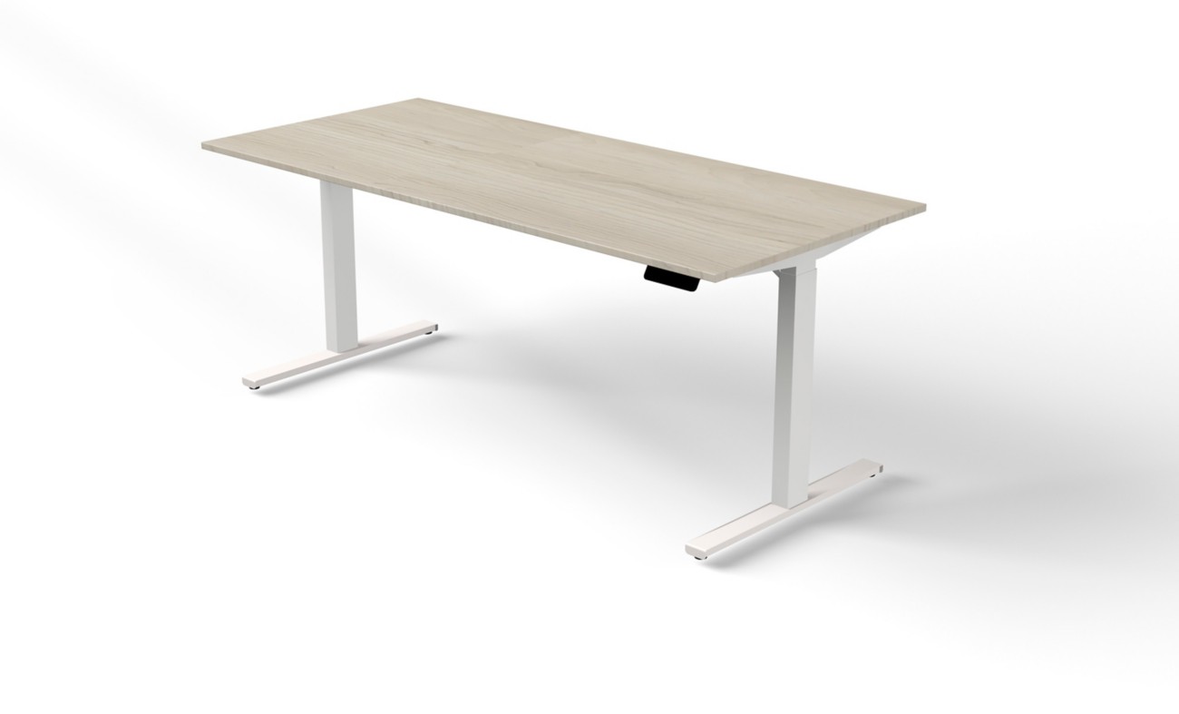 Kerkmann Move 3 Steh-Sitz-Schreibtisch Rechteckig Ahorn T-Fuß 1.800 (B) x 800 (T) x 1.200 (H) mm Holz