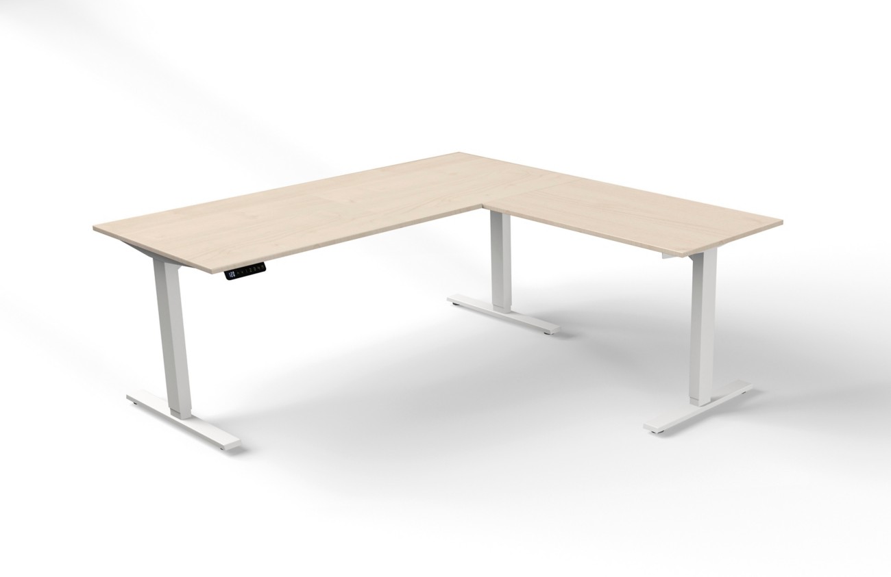 Kerkmann Move 3 Sitz-Stehschreibtisch Freiform Ahorn T-Fuß 1.800 (B) x 1.800 (T) x 1.200 (H) mm Holz 1285083