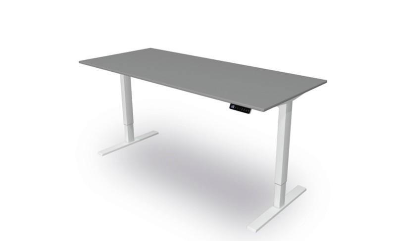 Thumbnail - Kerkmann Move 3 Steh-Sitz-Schreibtisch Rechteckig Graphit T-Fuß 1.800 (B) x 800 (T) x 1.200 (H) mm Holz