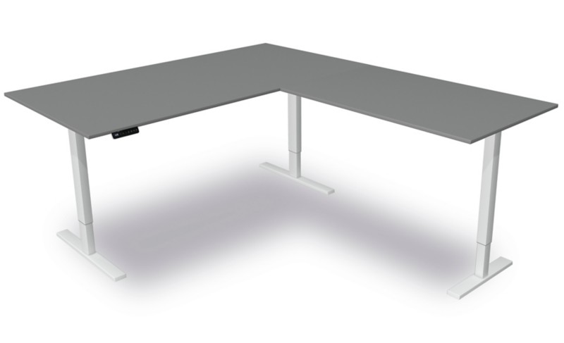 Thumbnail - Kerkmann Move 3 Steh-Sitz-Schreibtisch Freiform Graphit T-Fuß 2.000 (B) x 1.000 (T) x 720 (H) mm Holz