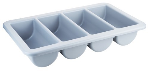 Contacto Besteckkasten GN 1/1, 4 Fächer, Grau, 53×32,5×10 cm
