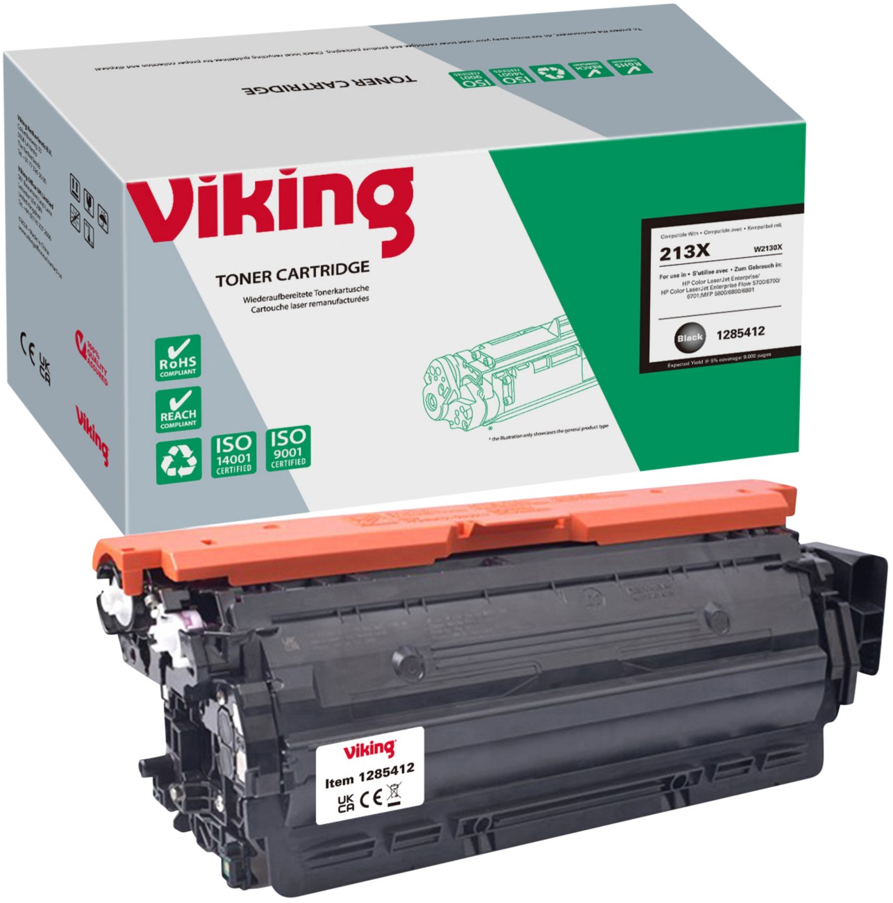 Viking W2130X Kompatibel HP Tonerkartusche 213X Schwarz 1285412
