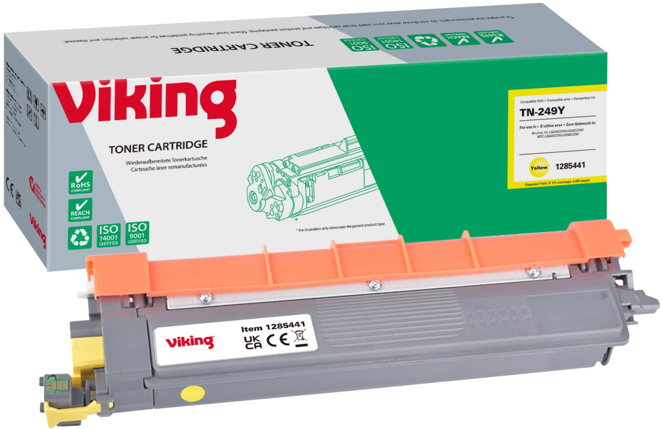 Viking Tn-249Y Compatible Brother Toner Cartridge Yellow