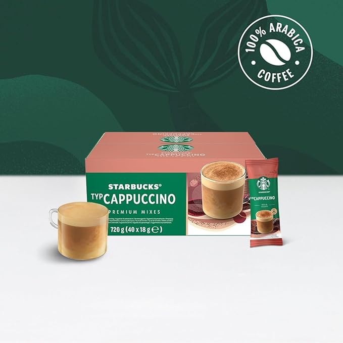 Starbucks Premium Cappuccino Löslicher Kaffee Beutel 40 Stück à 18 g