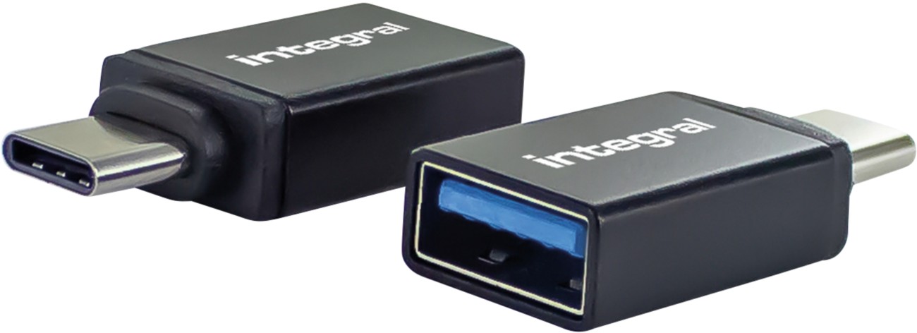 Integral Usb Connector Usb A Male Usb-C Female Black Pack Of 2