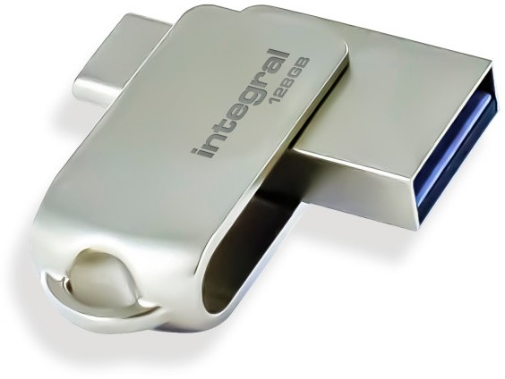 Integral USB-Stick 128 GB USB Type-A, USB Type-C Silber