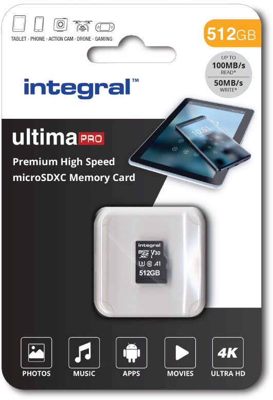 Integrierte Micro SD Speicherkarte 512 GB Klasse 3