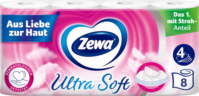 Zewa Toilettenpapier Ultra Soft 4-lagig 8 x 150 Blatt