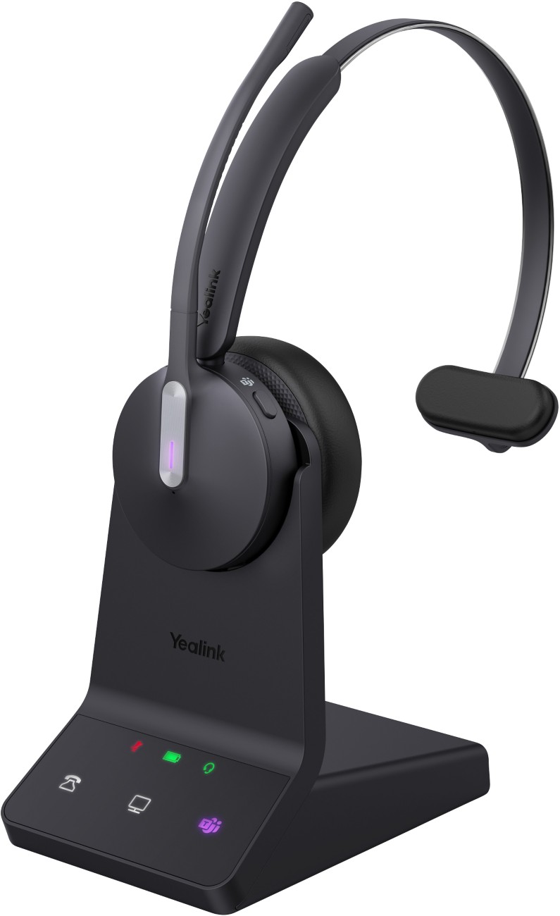 Yealink Wh64 Wireless Headset With Stand Teams Dect/Bluetooth Mono Usb-C/A