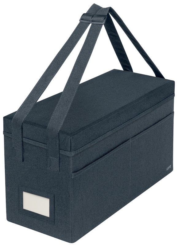 Leitz Fabric Storage Desk Sharing Tasche kompakt mit Deckel 6723 faltbar mit Tragegriffen Grau 200 x 260 x 465 mm