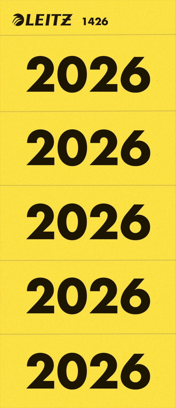 Leitz Selbstklebende Etiketten 2026 Gelb 1426, 6 x 2,55 cm 100 Stück
