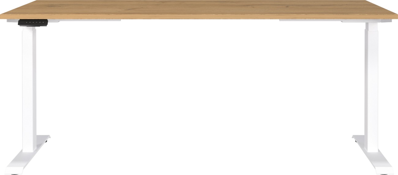 Germania Electronically Height Adjustable Sit Stand Desk Rectangular Grandson-Oak Repro T-Foot 1,800 (W) X 800 (D) X 1,200 (H) Mm Cardboard Metal