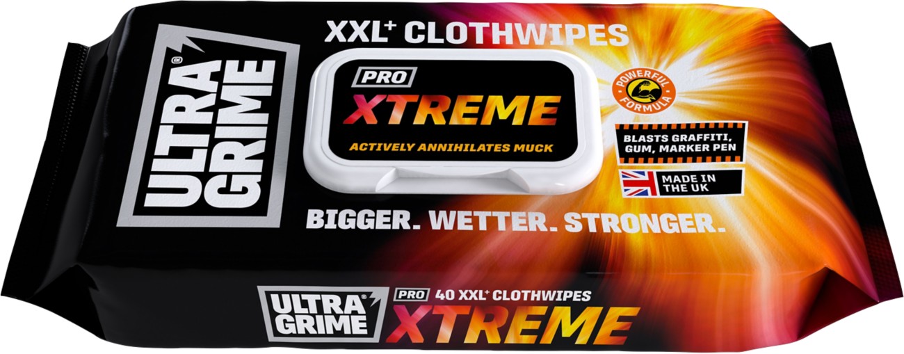 UltraGrime Pro Xtreme Clothwipes XXL, 40 Pack, Heavy Duty Cleaning Wipes with Abrasive Side, 380 x 250mm - Image 5