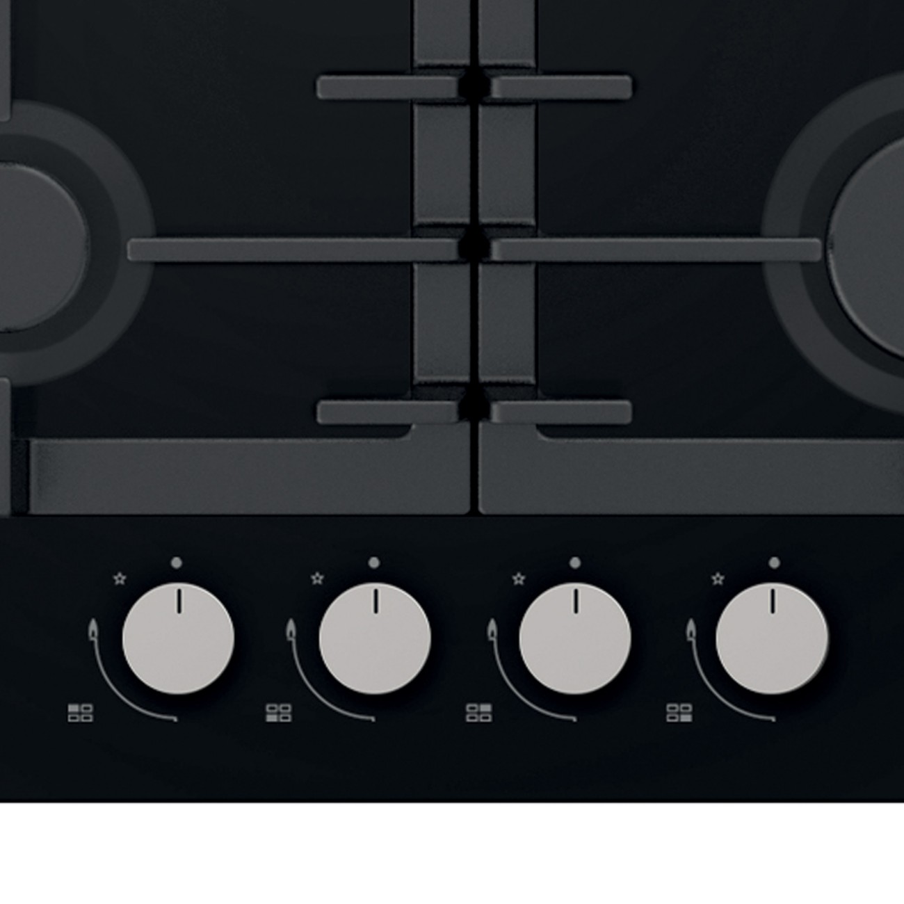 Statesman 60Cm 4 Zone Gas Hob Black